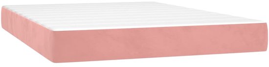 vidaXL Boxspring avec matelas Velours Rose 140x190 cm - Boxspring - Sommiers - Lit - Meubles de couchage