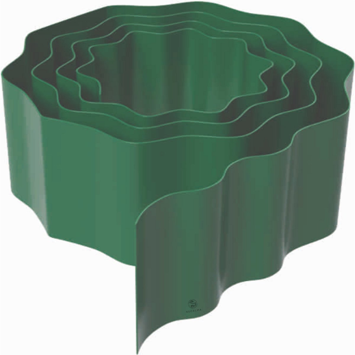 Recalma Borderrand - Kunststof Perkrand - 9m x 15cm - Tuinrand - Weersbestendig & Flexibel - Tuinafboording & Gazonafscheiding Groen - Wavy