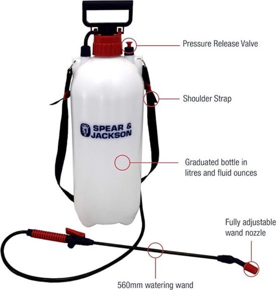 Synx Tools Voegenmes RVS + Spear & Jackson Drukspuit 8 Liter - Onkruidverdelger - zuurbestendig - 1 Jaar Garantie - onkruidmes - voegenkrabber met steel 150cm van Synx Tools — afbeelding 4