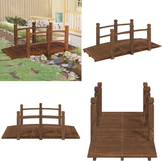Coast Houten Loopbrug Vijverbrug tot 100KG - 150 x 67 x 55 cm