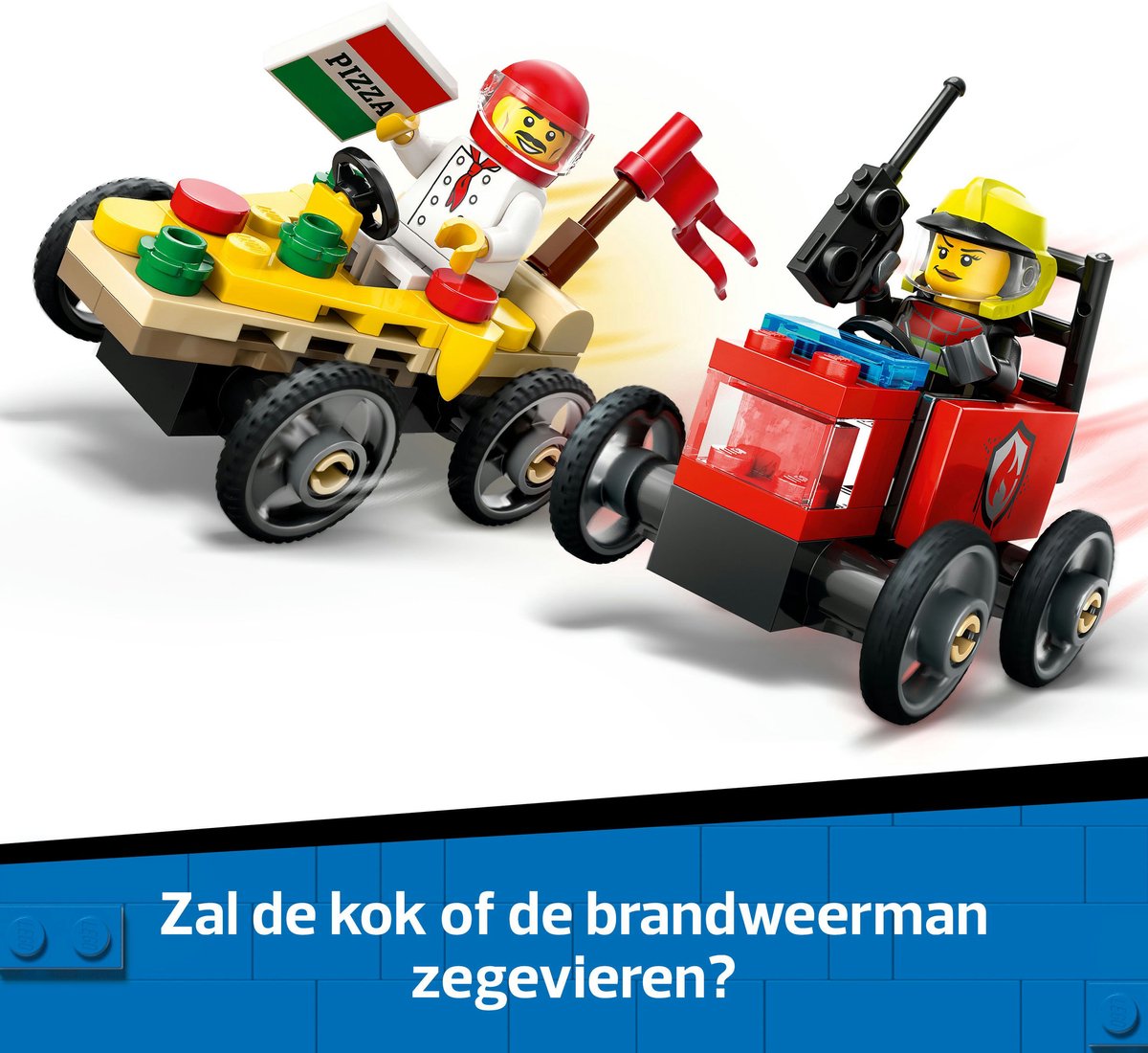 LEGO City Raceautopakket: pizzabestelwagen vs. brandweerauto thumbnail 4