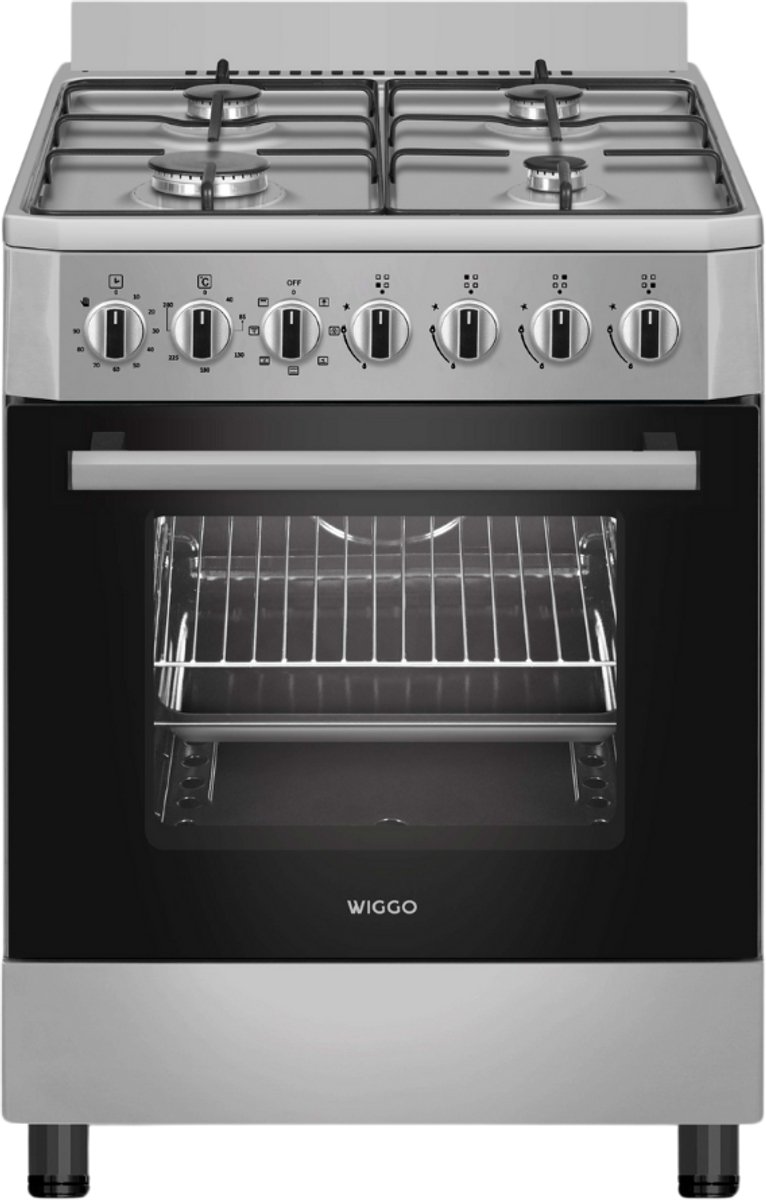 Wiggo WO-E605R - Gasfornuis - 60cm - RVS
