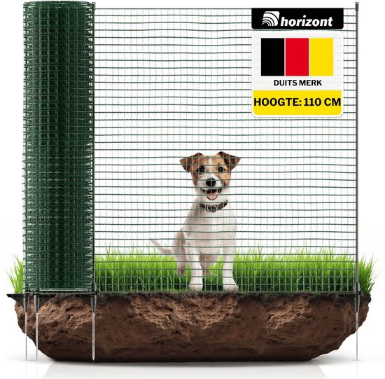 Filet de clôture pour chiens, chats, Kip ou petits Animaux domestiques - 110 cm de haut - 15 m de long - FIX - Filet mobile