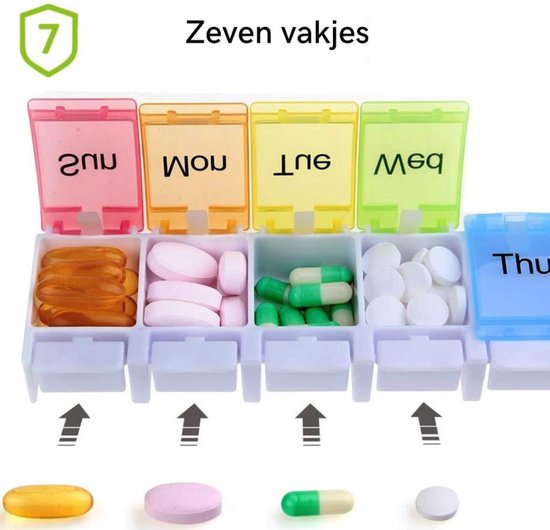 Pilulier - Pilulier 7 Jours - 1 Compartiment - Organisateur - Boîte à Médicaments - Serrure Forte