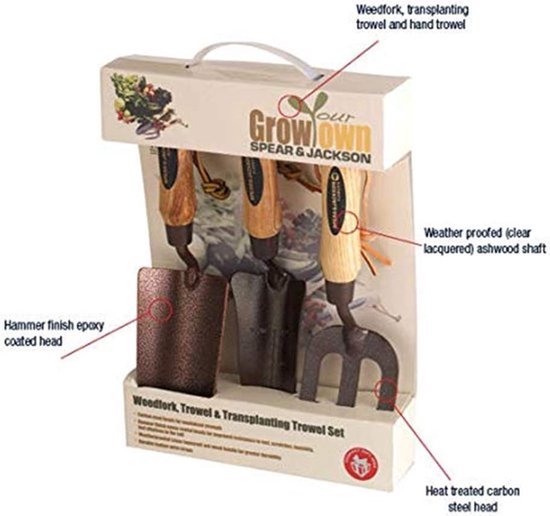 Synx Tools Voegenmes RVS + Spear & Jackson Elements 3-delige Cadeauset - tuingereedschap set - cadeau voor man en vrouw - onkruidmes - voegenkrabber met steel 150cm van Spear & Jackson — afbeelding 4