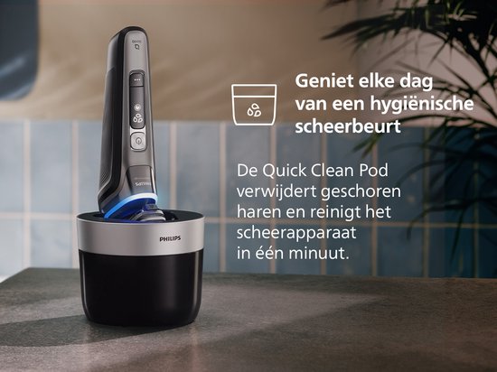 Philips Shaver i9000 Prestige Elektrisch Scheerapparaat Voor Mannen - Met Quick Clean Pod & Baardstyler- Zwart - XP9200/33