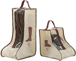 2 stuks - Opbergzak voor laarzen - Draagbare korte en lange opbergzak of beschermer voor laarzen - Stofzak voor schoenen - Reisschoenhoes - Transparante laarzenhoes - Opbergzak voor sneakers voor volwassenen - Gebroken wit