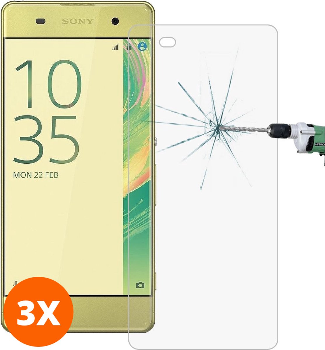 Mobigear Screenprotector geschikt voor Sony Xperia XA Glazen | Mobigear Screenprotector - Case Friendly (3-Pack)
