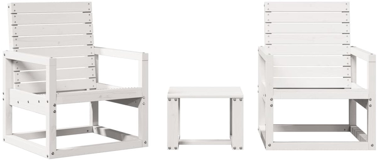 Witte loungeset van massief grenenhout voor buiten - The Living Store.