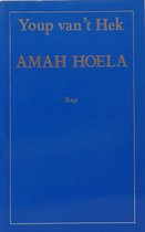 Boek 'Amah Hoela' van Youp van 't Hek, met de tekst 'Rap' op een blauwe kaft met gouden rand.