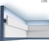 Kroonlijst Orac Decor C395 MODERN STEPS plafondlijst voor indirecte verlichting lijstwerk modern design wit 2 m