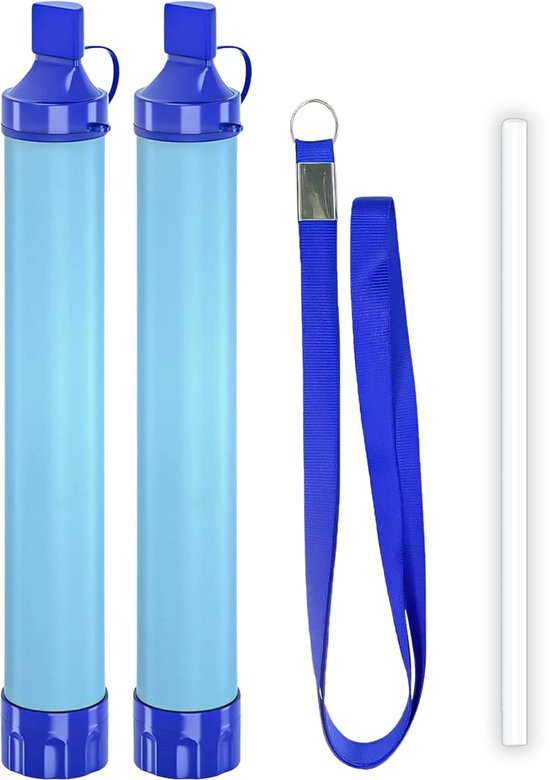 2 Stuks | Waterfilter Survival | Draagbare Waterfilter Outdoor, Kamperen & Noodpakket | Osmose Water | Waterzuivering Goed Voor 1500 Liter Schoon Drinkwater | Kampeer Accessoires