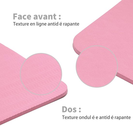 Good Nite Gymnastiekmat - antislip yogamat - fitnessmat voor thuis - roze 183 x 61 x 0.6 cm met draagriem van Good Nite — afbeelding 4