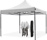 Bol.com LifeGoods Partytent - Opvouwbaar - 3x3 m - Easy Up - Paviljoen - Waterdicht - Draagtas met Wieltjes - Wit aanbieding