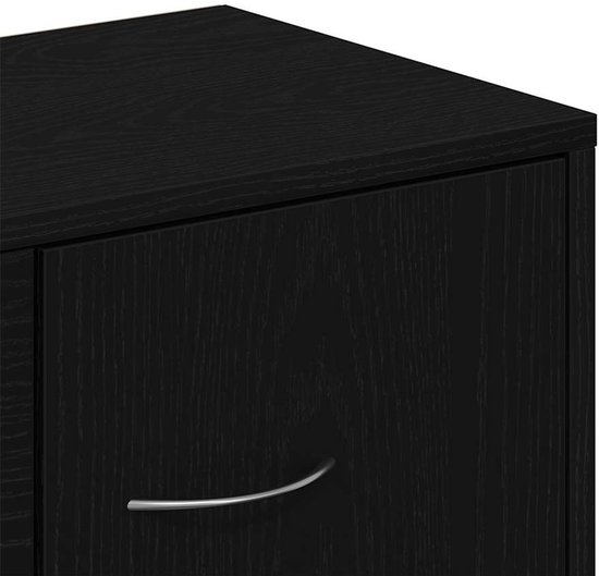 vidaXL - Buffet - 88x30x64 - cm - traité - bois - noir - couleur chêne