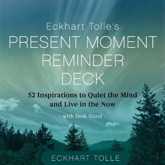 Eckhart Tolle's Present Moment Reminder Deck, 52 inspiraties om de geest te kalmeren en in het nu te leven, met bureauondersteuning.