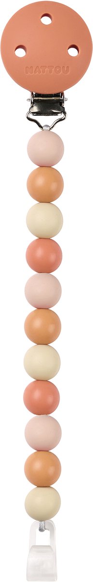 Nattou SILICONE Fopspeenketting - 21 cm - Beige/Terracotta