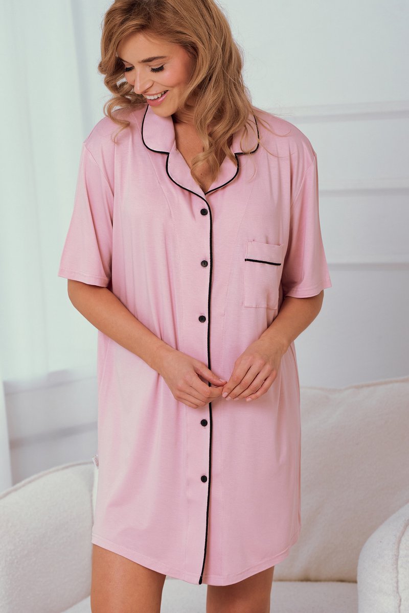 Taro Nachthemd - slaapkleed - Nachtkleed Freya. Maat: Roze Lilla