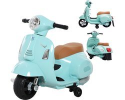Cabino Elektrische Auto / Vespa Scooter Voor kinderen Accu (6 Volt Accu) - 1 tot 3 jaar – Met Werkende Verlichting en Claxon - Blauw