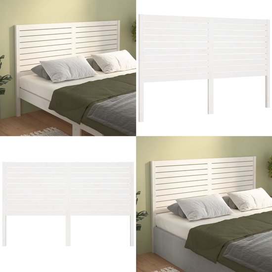 vidaXL Tête de lit 206x4x100 cm Bois de pin massif Blanc - Tête de lit - Têtes de lit - Tête de lit - Tête de lit en bois