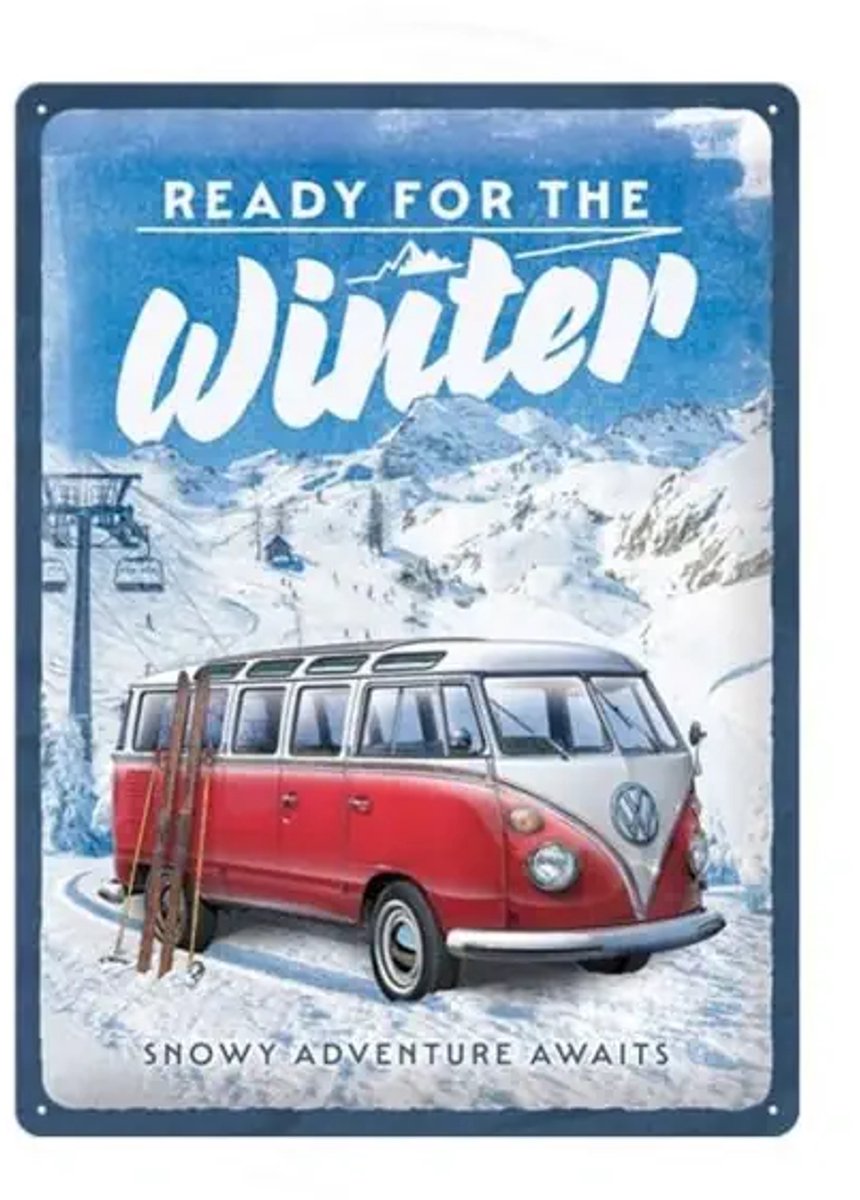 Metalen Bord 30 x 40cm Volkswagen Ready For The Winter