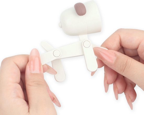 Winkee Mini Hond Lampje - 2 stuks - Wit + Bruin - verstelbare houding van Winkee — afbeelding 4