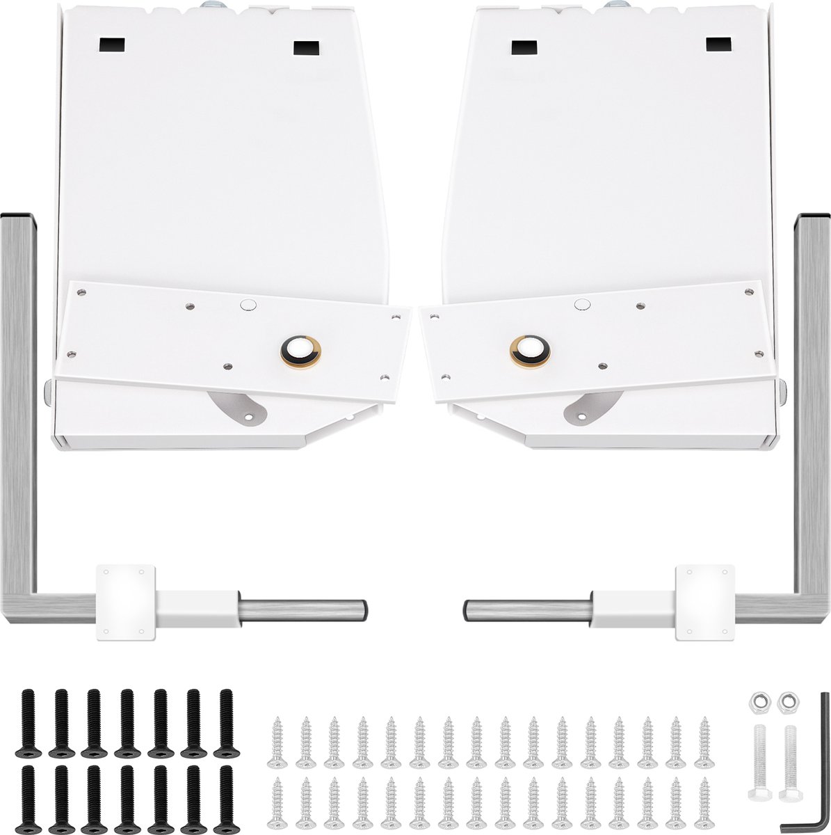 Vevor Murphy Mount Wall Spring Mechanism 450kg Heavy Duty Ondersteuning Hardware Bedbeugel Compatibel met 1,2-1,8m Breedte DIY Kit voor Kingsize Bedden (Verticaal), Wit