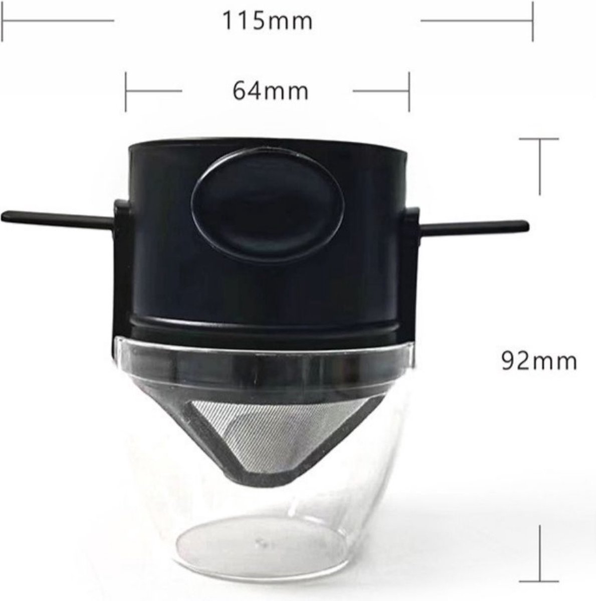 Koffiefilter - Koffiefilterhouder - Rvs Koffiefilter - Herbruikbaar - Koffie Dripper - Papierloos Giet Over Koffiedruppelaar - Voor Handmatige Bereiding Van Permanente Koffie - Met bekerhouder - Voor Thuiskantoor, Reizen, Kamperen - 2 Stuk — cadeau in Kookcadeaus - foto 6