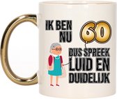 Bellatio Decorations Mug cadeau d'anniversaire 60 ans - grand-mère forte et claire - or - 300 ml