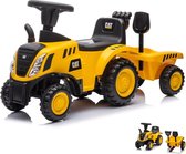 CAT Tractor Loopauto - met Aanhanger - 1 tot 3 jaar - Incl. Hark & Schup - Geel