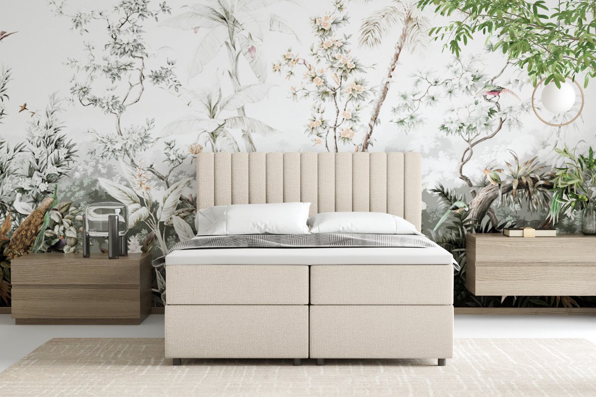 EVEREST boxspring bed 140 x 200 cm tweepersoonsbed met - afbeelding 2