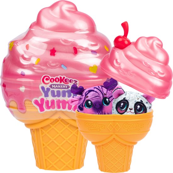 Cookeez Makery Yum Yumz 2-pack - 2 pluchen knuffeltjes in een ijshoorntje