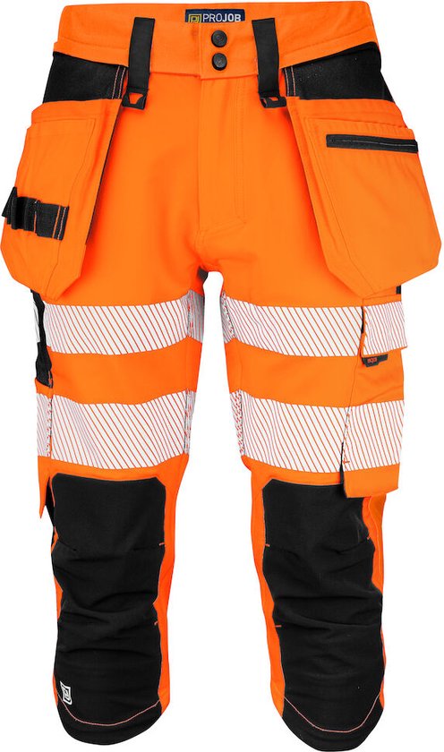 Pantalon de pirate haute visibilité ProJob 6577 EN ISO 20471 Classe 2/1 646577 - Oranje/ Zwart - C46