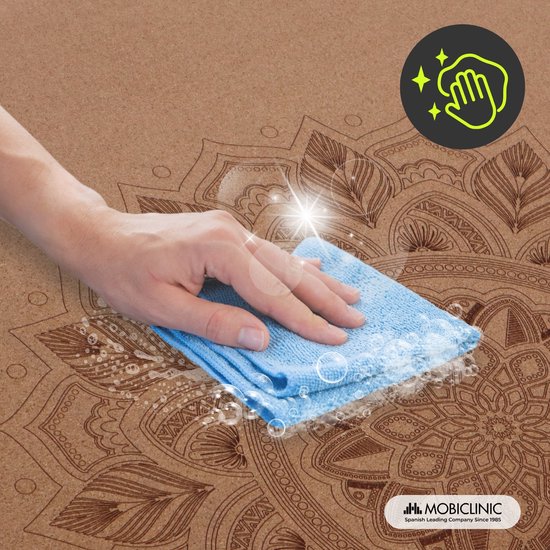 Mobiclinic EY-02 - Yogamat van kurk - Natuurlijke kurkmat - TPE - Yoga mat - Ecologisch - Antimicrobieel - Antislip - Evenwichtige demping - Inclusief draagtas - 183 x 61 x 0.4 cm van Mobiclinic — afbeelding 5