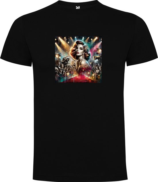 T-shirt Zwart avec imprimé « Film coloré - Tapis rouge » en couleur, taille 5XL
