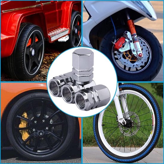 8 Aluminium Ventieldopjes – Universeel, Stofdicht, Voor Auto's, Fietsen En Buggy's (rood & Blauw)