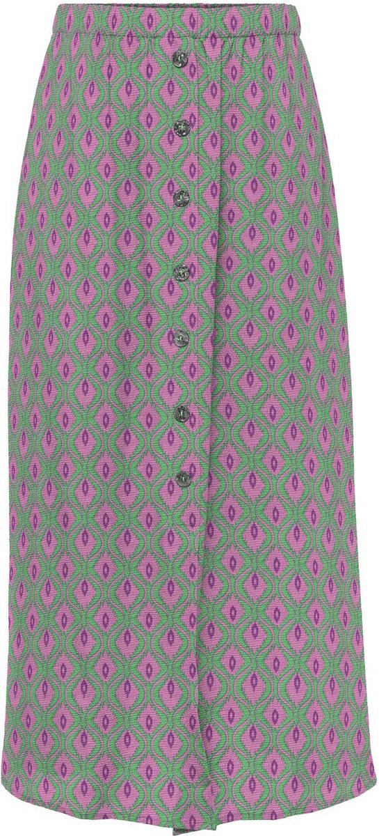 ONLY Onlnova Life Vis Button Skirt - Gonna Lunga Maxi Con Bottoni E Stampa All Over, Vestibilità Comoda Con Elastico In Vita, Per Donne - 4
