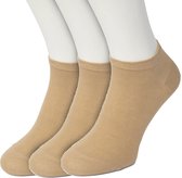 Bonnie Doon Sneakersokken Heren Beige/Zand maat 40/46 - 3 paar - Basis Korte Sokken - Gladde Naden - Enkel Sokken - Uitstekend Draagcomfort - Enkelsokken - Sneaker Sokken - 3-pack - Multipack - Effen - Beige - Licht Bruin - Sand - OL8120013.342