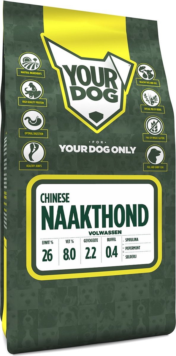 Yourdog Chinese naakthond Rasspecifiek Adult Hondenvoer 6kg