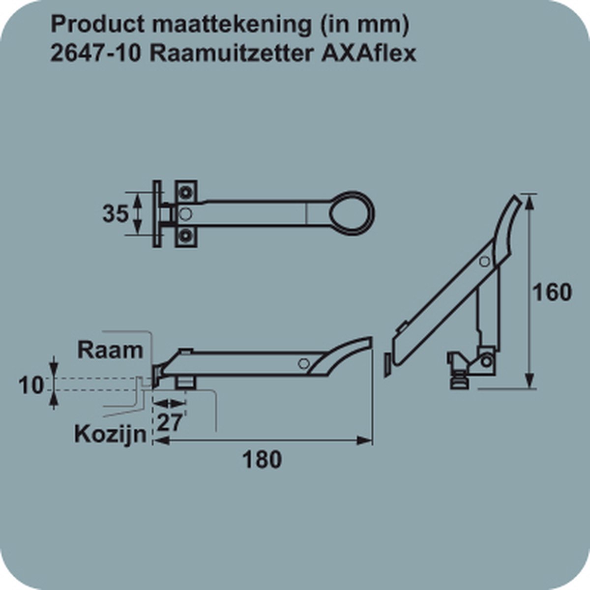 AXA Combi- Raamuitzetter - AXAflex - Kierstandhouder Raam