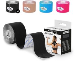 Mobiclinic - Kinesiotape - Model Mobitape - Neuromusculaire Kleefzwachtel - Spierpijnbestrijding - Elastisch - Waterdicht - Kinesiologie Bandage - Geschikt voor meerdere zones - Rol - 5x5 cm - Zwart