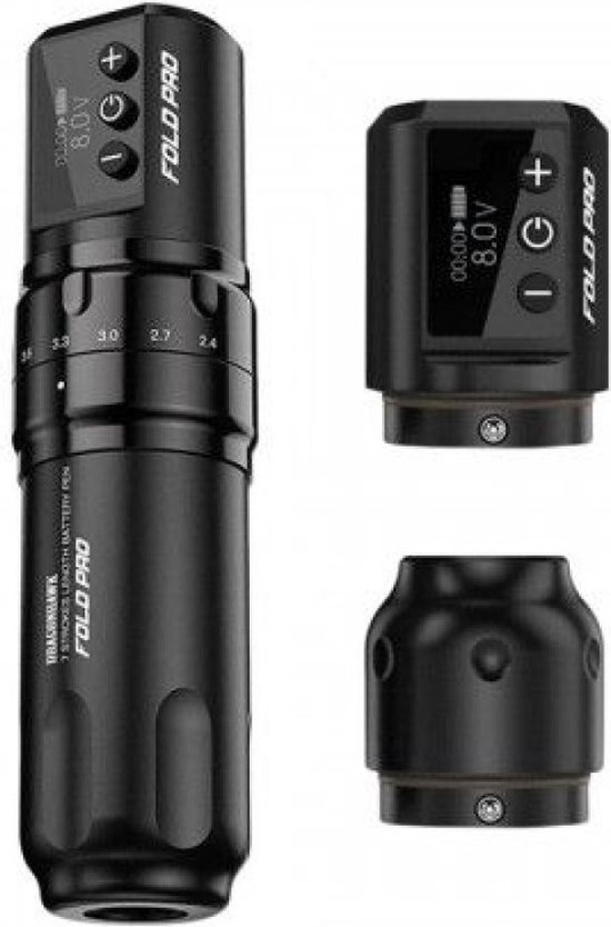 Dragonhawk Mast Fold Pro Rotary tattoo machine - Zwart - 2,4-4,2