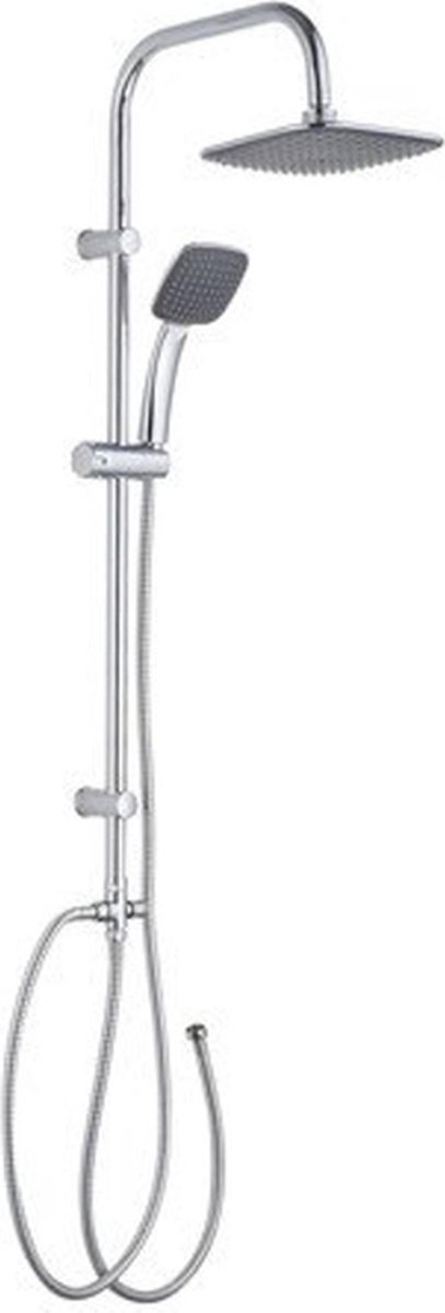 GO by Van Marcke Sevan Regendoucheset - 100x50cm - opbouw - hoofddouche 20x20cm - handdouche 1 stand - met douchegarnituur - chroom
