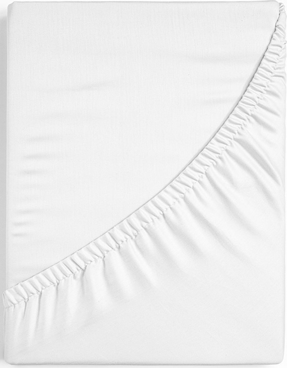 Dreamers Den - 100% Biologisch Katoensatijn - Katoen Satijn - 100% GOTS Gecertificeerd Biologisch Katoen - Topper Hoeslaken - Wit - 140x200 cm