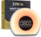 Zybra® Premium Wake Up Light - Digitale Wekker - Lichtwekker - Nachtlampje - Wekker - 20 Helderheid niveaus - 25 White Noise geluiden - Incl. Nederlandse handleiding