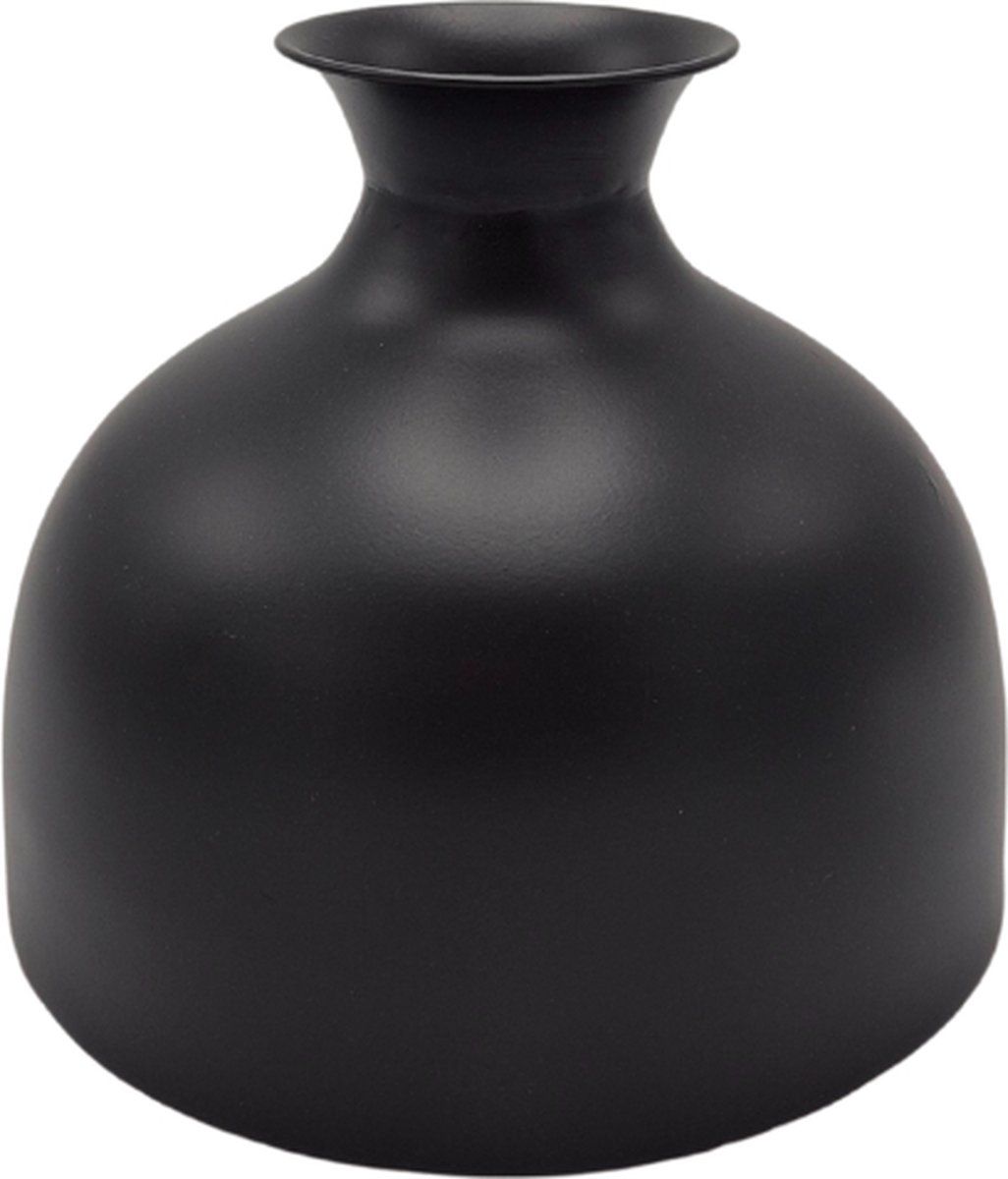 Deco4yourhome® - Vaas - Vase - Moon - Bloemenvaas - Zwart - Black - Metaal