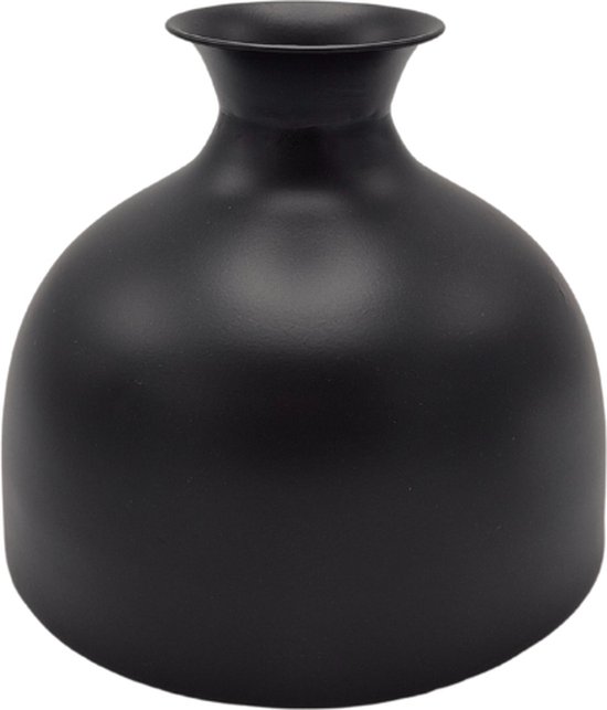Deco4yourhome® - Vaas - Vase - Moon - Bloemenvaas - Zwart - Black - Metaal