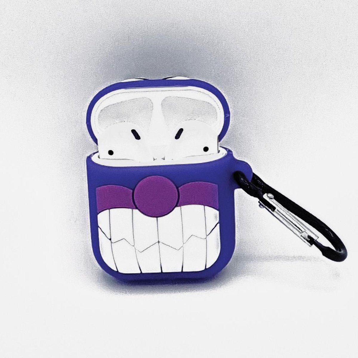 Cartoon Silicone Case voor Apple Airpods - big teeth - met karabijn