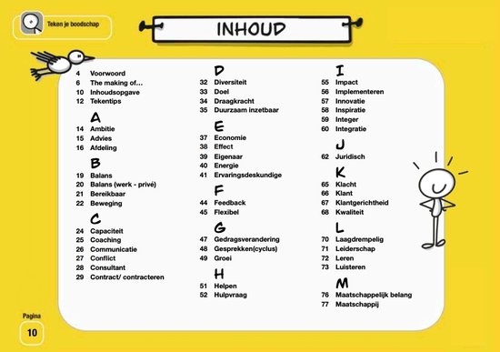 Inhoudsopgave van Teken je boodschap met 500 beelden en meer dan 10.000 exemplaren verkocht.