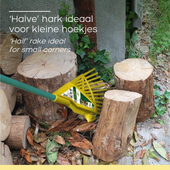 Gardirex, Bladhark - Hark met Steel - Gazonhark - Bladscheppen - Bladverzamelaar - 2-in-1 - Groen/Geel van GardiREX — afbeelding 3